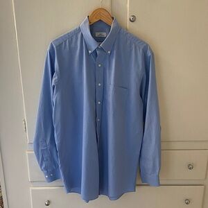 Brooks Brothers 346 Blue White Plaid Check Button Down Non Iron Shirt 16.5/34-35